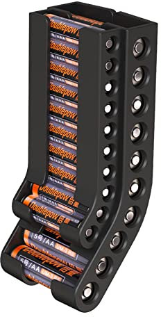 Battery Storage Organizer Holder Rack, AA & AAA Battery Holder, Wall Mount Battery Dispenser, Holds 10 AA and 10 AAA batteries, Battery Storage Container for Cupboard Kitchen Home Garage (N-o Battery)