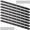 VIDETOL 8 PCS Stainless Stain Mending Plates, 293 x 19 mm Metal Brackets, Black Metal Strip with Holes and Screws for Repair, Connections, Fixings Furniture