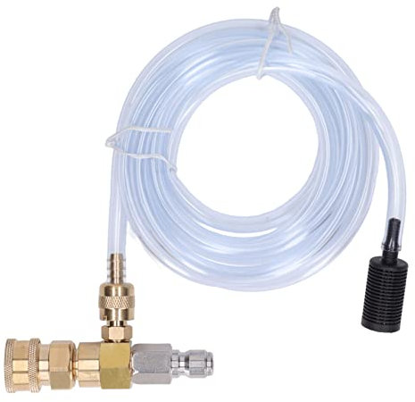 Downstream Injector for Pressure Washer, Chemical Injector Brass Stainless 5000PSI, Adjustable Downstream Injector Kit with 9.8ft Tube Screw in Valve