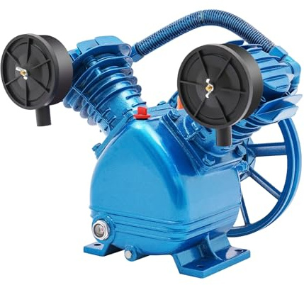 Air Compressor Pump Head 175PSI 5.5HP Twin Cylinder Air Compressor Pump Head 4KW Double Stage Universal Low Energy Consumption Air Compressor Head Faster Inflation & Low Noise (2.2KW, 3HP, 115PSI，A)