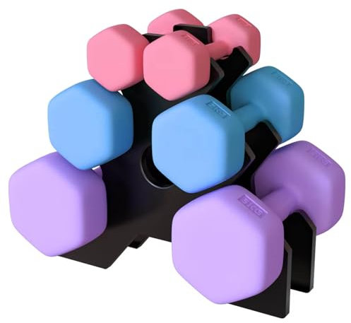 CANMALCHI Sechskant-Hantelset mit 12 kg Freihandgewicht und Ablagegestell. Geeignet für Heim-Fitnessübungen und Gewichthebenstraining