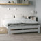 Holzbett 160x200 cm mit Lattenrost Modern Bett Bed Kiefer Massiv Bettgestell Doppelbett Massivholzbett Klassisch | Komfortabel & Langlebig | Skandinavisch Boho Landhaus Kopfteil flach weiß