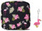 1 sac flamant rose, 1 porte-clés flamant rose, sac de rangement mignon de dessin animé, sac de rangement pour serviettes hygiéniques, sac menstruel, sac de rangement multi-usages