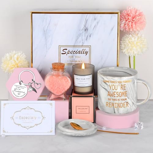 TOLOYE Regalos Originales Para Mujer, Rituals Set De Regalo Mujer, Vela Perfumada, Taza De Café, Juegos De Regalo De Spa Relajantes, Ideas Regalos Para Amigas, Hermanas, Madres (Gris, Universal)