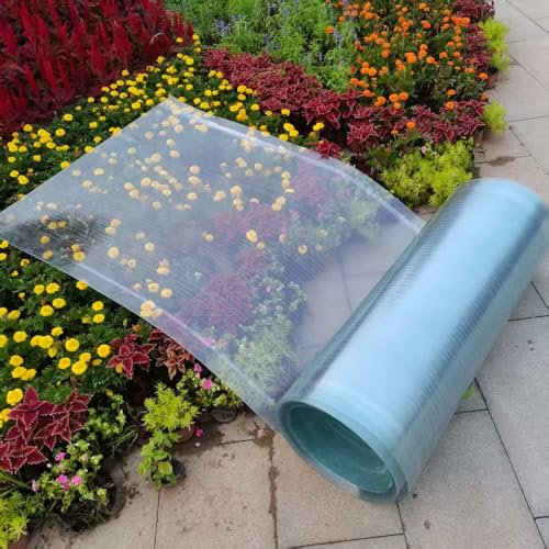 Polycarbonate Roofing Sheet, UV Resistant Greenhouse Clear Film, Transparent Insulation Day lighting Panels, Covering Polycarbonate for Gardening, Farming, Agriculture, Canopy (Clear, 6.56ft x3.2ft)