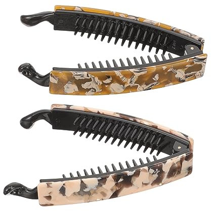 Beatifufu 2pièces Clips à Cheveux Banane Antidérapants Pour Femmes Accessoires Élégants Pour Cheveux Bouclés Design Pratique Et Pour Coiffures Variées