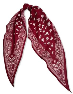 LumiSyne Vintage Paisley Blumenmuster Halstuch Baumwolle Bandana Schal Schmaler Lange Diamant Schal Atmungsaktiv Leicht Kleiner Schal Halsband Stirnband Kopfschmuck Haarschal Griff Wrap Ribbon