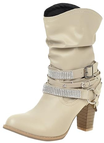 Stivali di Gomma Stivali da Donna sopra al Ginocchio, con Tacco Alto E Plateau Anfibi Donna Platform Stivaletti Pioggia Donna Bassi Anfibi Estivi Stivaletti Donna Tacco 12 Stivali