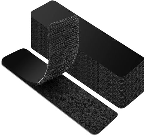 Double-Sided Tape - Hook And Loop Tape | Sticky Black Strong Pads, Long-Lasting Adhesion For Glass, Metal, Wood - Flexible Heavy Duty Double Sided Tape, Heavy Duty Double Sided Mounting Tape