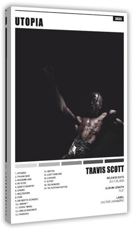Liwaed Travis Scott Musikposter Utopia Leinwand-Posterrahmen: 30 x 45 cm