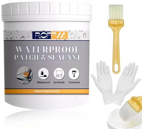 ROFPM 300g Sigillante Impermeabile, Agente Impermeabile Invisibile, Sigillante Emulsione Impermeabile, Sigillante Isolante Trasparente, Rivestimento Impermeabile a Base D'acqua per Interni ed Esterni
