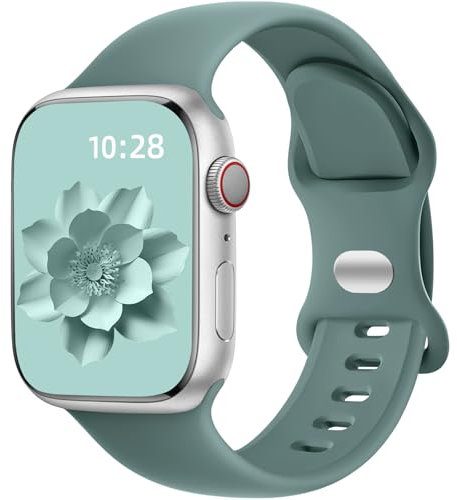 Dirrelo Kompatibel mit Apple Watch Armband 44mm 46mm 45mm 42mm 49mm Herren, Weich Silikon Sport Armband Ersatz band für Apple iWatch SE 3 2, Ultra 3 2, Series 11 10 9 8 7 6 5 4 3 2 1, Kieferngrün