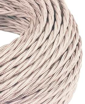 LEDSone Cavo flessibile intrecciato in tessuto intrecciato, 10 metri, colore verde militare, 3 nuclei, per molteplici usi in lampade, vecchia lampada antica, luci pendenti (Pesca chiara)