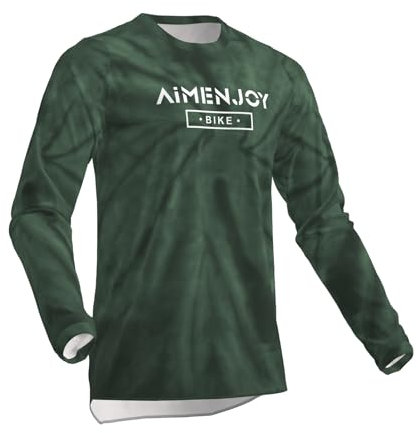 AIMENJOY Fahrradtrikot Herren, Radfahren Top, MTB Jersey, Herren Mountainbike Motocross Jersey, Lange Ärmel, Feuchtigkeitsableitend,atmungsaktiv, Radfahren Kleidung Für Sport (Style-01,XXL)