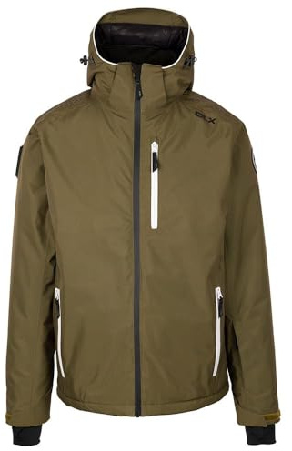 DLX Mens Zip Off Hooded Ski Jacket Graham - Men's Waterproof Jacket, Winter Warm Ski Raincoat, Outdoor Wind Resistant Jacket, Breathable Down Touch Filling Coat