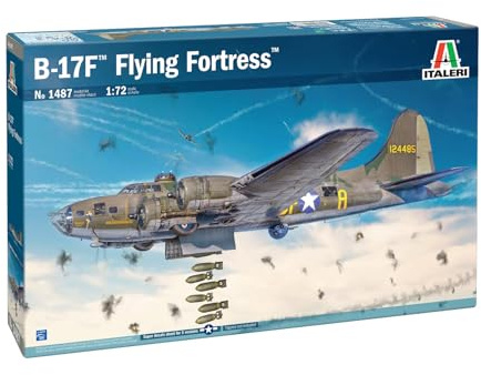 Italeri 1487 1:72 US B-17F Flying Fortress - Modellbau, Bausatz, Standmodellbau, Basteln, Hobby, Kleben, Plastikbausatz, detailgetreu, Unlackiert
