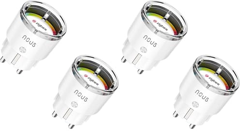 ZigBee Prise Connectée Nous A1Z, Prises Connectées et Intelligentes, 10A, Telecommande Sans Fil avec Mesure Consommation Electrique, Compatible Alexa, Hue Bridge, Home Assistant, Tuya, 2MQTT