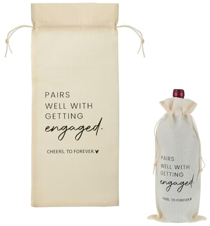 Engaged Wedding Wine Bag Engagement Gifts for New Couples, Engagement Wedding Party Decorations, Pairs Well with Getting Wine Bottle Cover Bag, Marriage Wedding Honeymoon Gifts