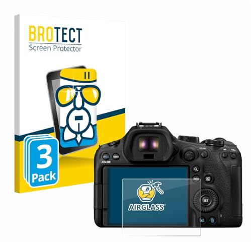 BROTECT Schutzglas für Canon EOS R6 Mark III | 3 Stück Transparenter Displayschutz Made in Germany Schutzfolie Panzer Folie Glas 9H Anti-Fingerprint Einfache Montage Clear