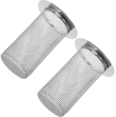 COHEALI Bathroom Sink Drain Strainer 2 Pack Stainless Steel Hair Catcher Mesh Basket Floor Deep Drain Filter for Kitchen Sink Shower Bathtub Laundry Utility Easy Install