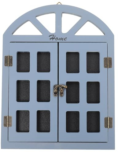 SUPVOX Pizarra Decorativa de Madera Vintage Gris para Ventana, Tablero Colgante Diseño de Ventana Simulada, Tamaño Amplio para Mensajes en Hogar, Cafetería y Tienda, Adorno Rústico