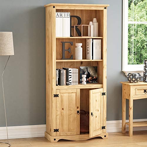 Vida Designs Büro-Bücherregale, Gewachstes Rustikales Pinienholz, Pinie, Standard, P1101-CR