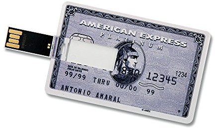 CLE CARDAN LIGHT EUROPE 16GB Speicherkarte in Scheckkartenform American Express Platinum Grau USB Stick