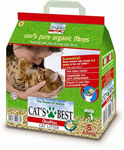 Cats Best Okoplus Lot de 6 litières agglomérantes pour chat 5 l/2,5 kg