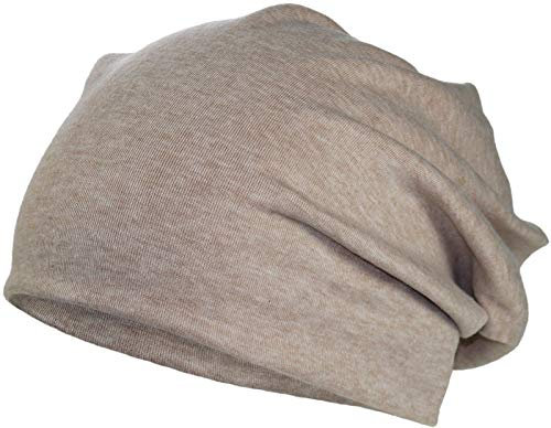 Harrys-Collection Damen Herren Beanie in 15 Farben, Kopfgröße:Einheitsgröße, Farben:beige meliert