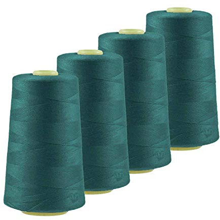 4 x 4572m Qualitäts Overlock-Garn Overlock-Nähgarn Oeko-Tex Farbe 821-860, Farbe:A839 meeresgrün