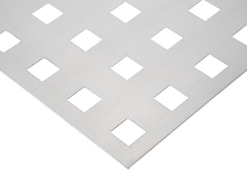 Balkongeländer Füllung Aluminium Lochblech QG20-50 Alu 2 mm dick Balkon Treppen Geländer Füllung Gitter Alublech Zuschnitt nach Maß (1000 mm x 600 mm)