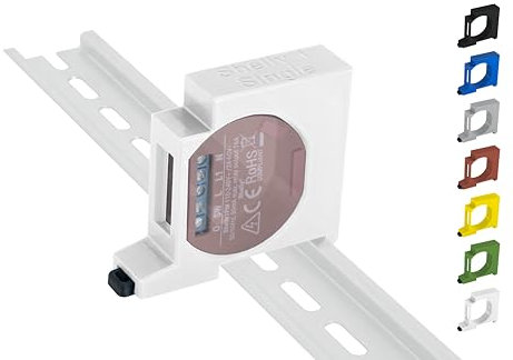 Hutschienenhalter/Adapter Single für Shelly 1 / 1PM DIN Rail bracket (35mm) (Weiß)
