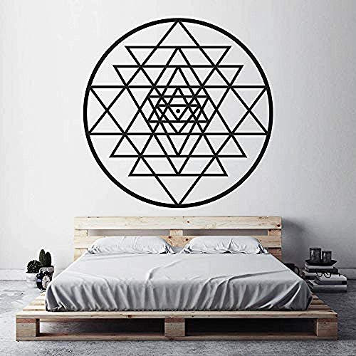 Wall Sticker Sri Yantra Pattern Vinyl Wall Sticker Sacred Geometry Removeable Decal Salon Livingroom Bedroom Decoration 57X57Cm