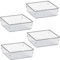 Acrimet Drawer Organizer Modular, Box Tray Storage Bins for Office, Home, Makeup, Kitchen, Junk Drawer (4 Pieces) (Clear Crystal Plastic)