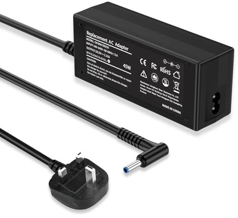19.5V2.31A 45W Laptop Charger for HP Pavilion gaming 15 17 Elitebook 820 830 840 850 745 Envy 13 ProBook 430 440 450 250 630 635 Spectre X360 13 14 15 741727-001 HSTNN-DA40 AC Adapter(4.5 * 3.0mm)