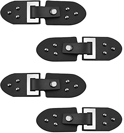 CRAFFANCY 4 Paar Schwarze Metall-Leder-Verschlüsse, Lederverschluss, Cliphalter, Schnalle, Clip-Clip, Cardigan-Clips für Kleidung, Accessoires, Näh-Haken, DIY Handwerk (Stil 1)