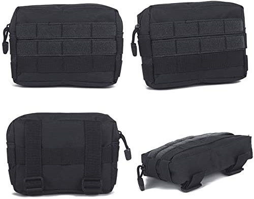 Tactical Molle Pouch Mini Tactical Admin Pouch Nylon EDC Utility Pouches Tools Bag for Outdoors(Black)