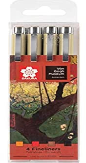 SAKURA Pigma Micron Van Gogh Museum Edition, 4 Fineliner Nr. 05 (0.45mm) farblich sortiert