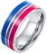 HIJONES Edelstahl LGBTQ Pride Rainbow Ring für Herren und Damen Bisexuelle Liebe 8mm Statement Band Größe 60