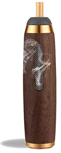 Visthtoh Portable Cigarette Ashtray, Handheld Walnut Cigarette Holder, Cigarette Ash Catcher For Travel, Home, Office, Car