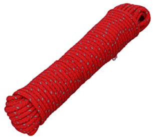 HELPMATE – Nylonseil 5mm rot reflektierend – Allzweckseil zum Basteln & für Outdoor-Aktivitäten – geeignet als Spannseil, Zeltschnur, Wäscheleine & Co – witterungsbeständig & schwimmfähig (1x 15m)