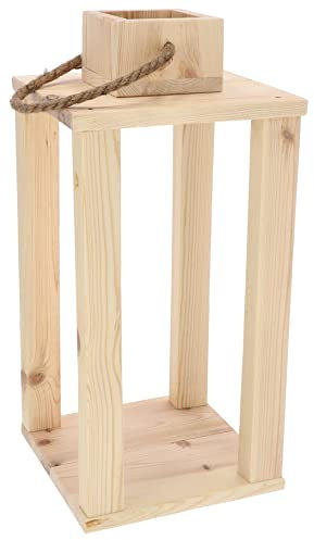 KOTARBAU® Dekorative Laterne aus Holz für Blumen und Kerzen H 490 mm