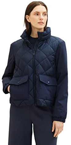 TOM TAILOR Damen 1036718 Steppjacke mit Stehkragen & Taschen, 10668-sky Captain Blue, XXL
