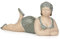 Moritz Figura decorativa paffuta Badenixe in costume da bagno sdraiato, decorazione marittima in poliresina, idea decorativa per il bagno, statua scultura