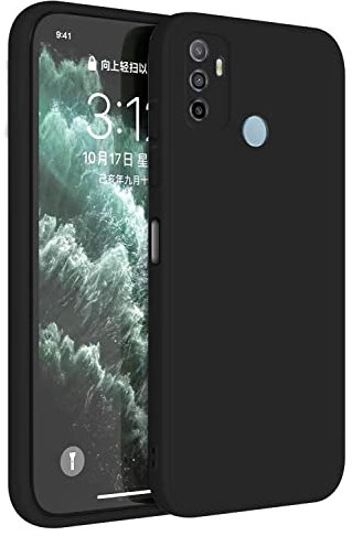 Topme Coque pour Oppo A53 / Oppo A53s (6.5 inches) Etui Housse, Protecteur de Peau en Silicone TPU - Le Noir