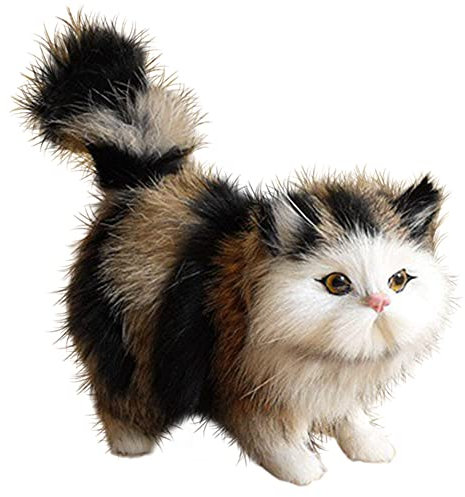 Plüschtier Katze Simulation Katzen Plüschtiere für Kinder, Realistische Katze Kuscheltiere, Lebensechte Tierfiguren Stehende Kätzchen Puppe Plüsch Katze Spielzeug Geschenk für Kinder Heimdekoration