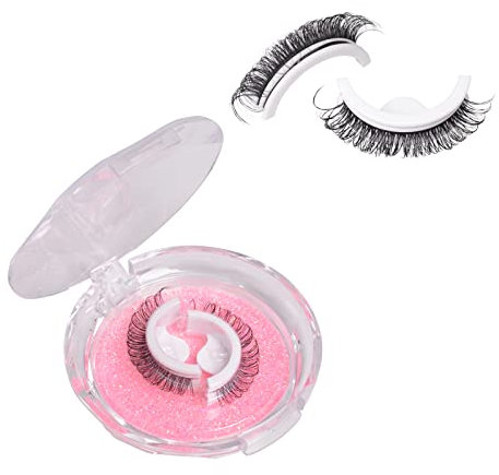Autoadesive Ciglia Finte Riutilizzabili, Ciglia Finte 3D, Ciglia Finte Adesive, Non Richiede Colla per Ciglia Appiccicose Facili da Indossare,Comode Morbide (Riccio)