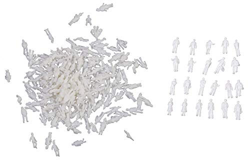 AuntYou 200 Stück weißes Modell Personen: 100 Stück Modellmenschen Figuren Maßstab 1:200 Stile & 100 Stück HO Maßstab 1:100 Modell Menschen unlackierte Figuren