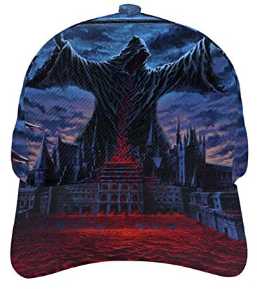 KJHBVND Baseballkappe für Männer und Frauen, schwarze Sensenmann, Schloss, Blut, Meeres, Hip-Hop-Kappen, Vater, Trucker-Kappe, verstellbare Snapback-Hüte, Schwarz , One size