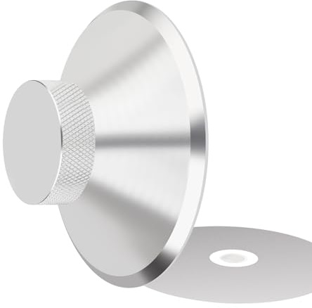 YuanYong Audiophile Plattenspieler Gewicht Stabilisator 120G Edelstahl Schallplatten Gewichte mit weicher Bodenpolsterung Stabilisierende Drehzahl für Plattenspieler,Vinyl-Scheiben-Player(Silver)